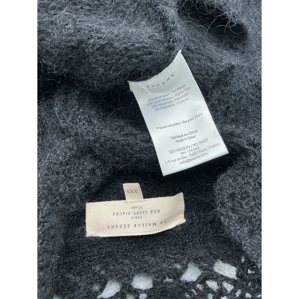 Sezane Fuzzy Black Angie Cardigan Size XXS - Picture 4 of 4
